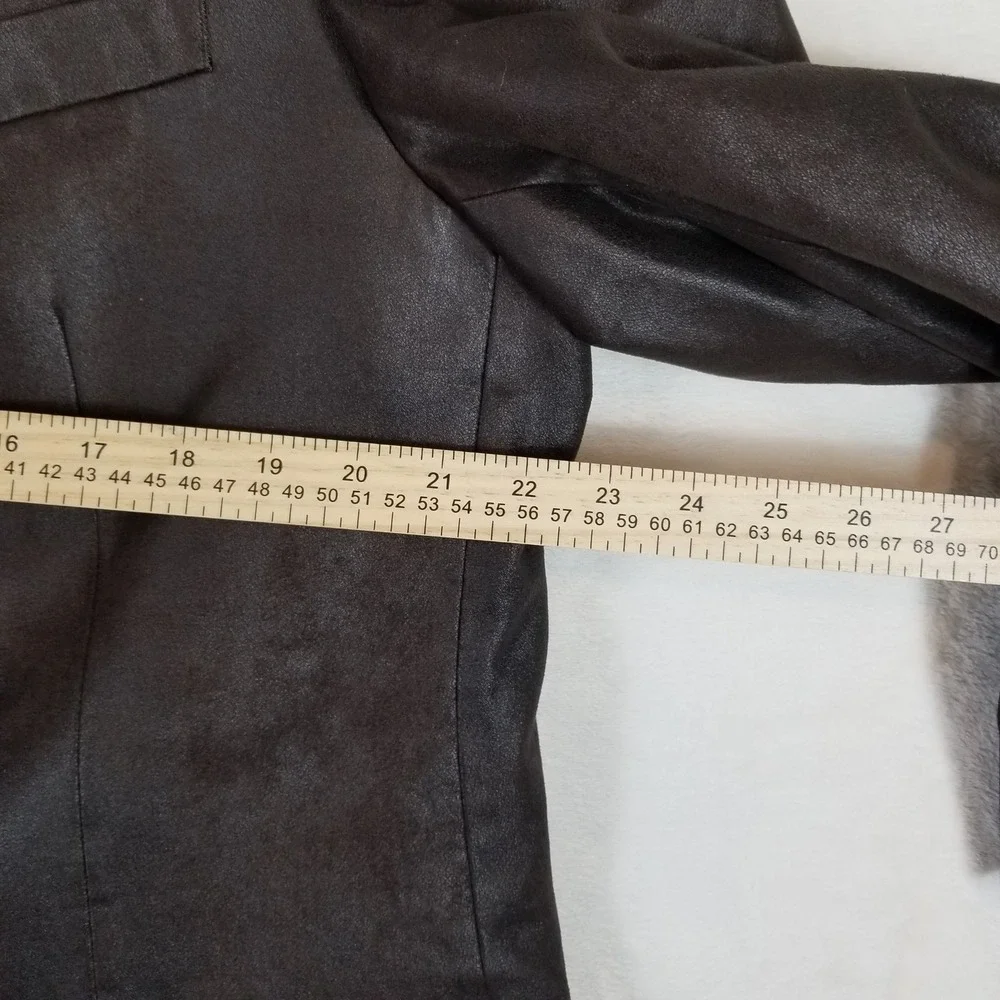 Lauren Ralph Lauren Blazer Mens 44L Brown Faux Leather Finish 2 Button Jacket